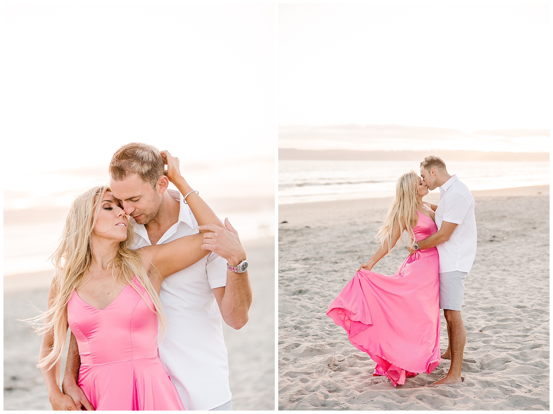 Romantic beach session in San Diego at Coronado Beach.