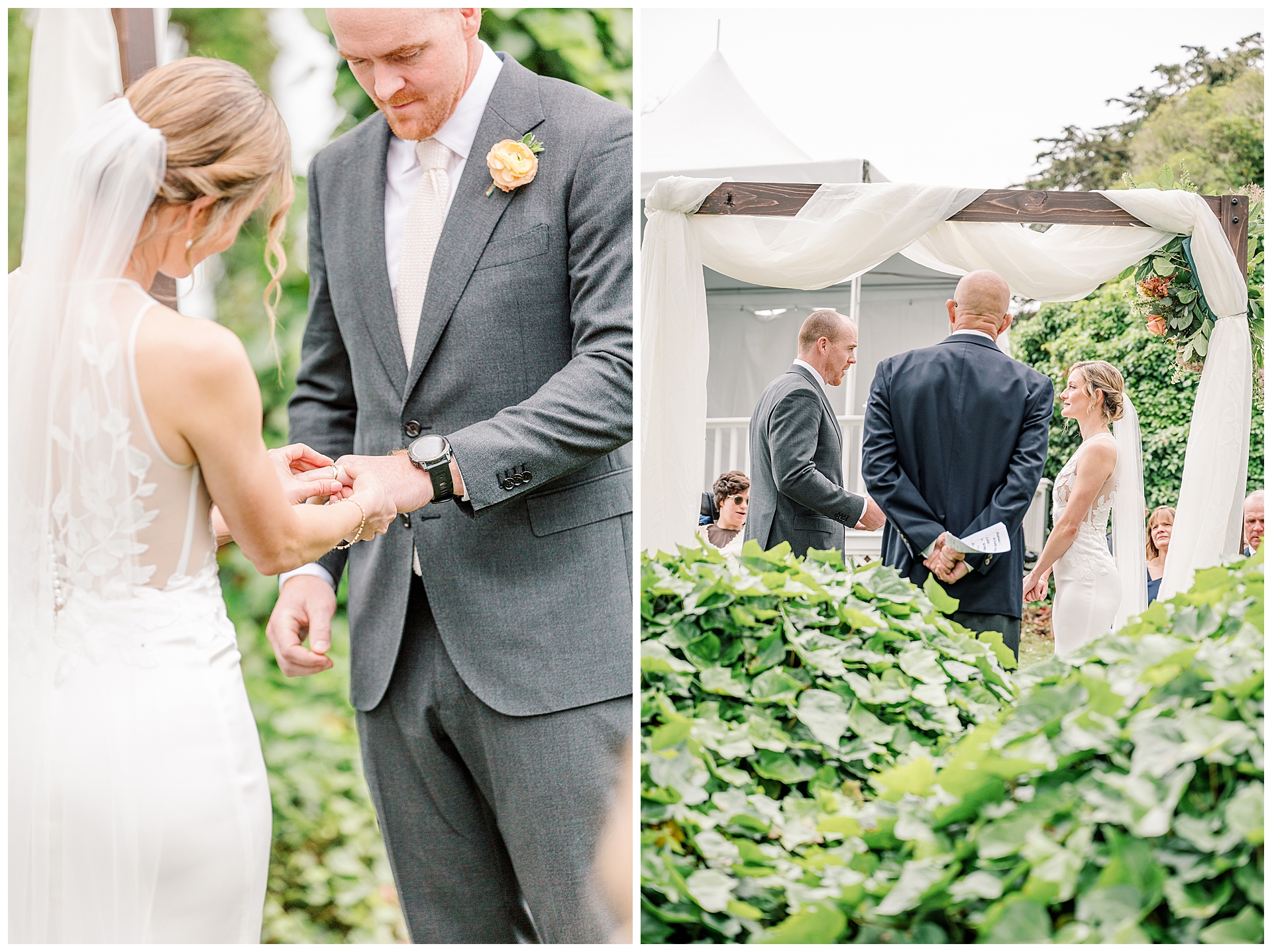 Bride and Groom Exchanging Rings