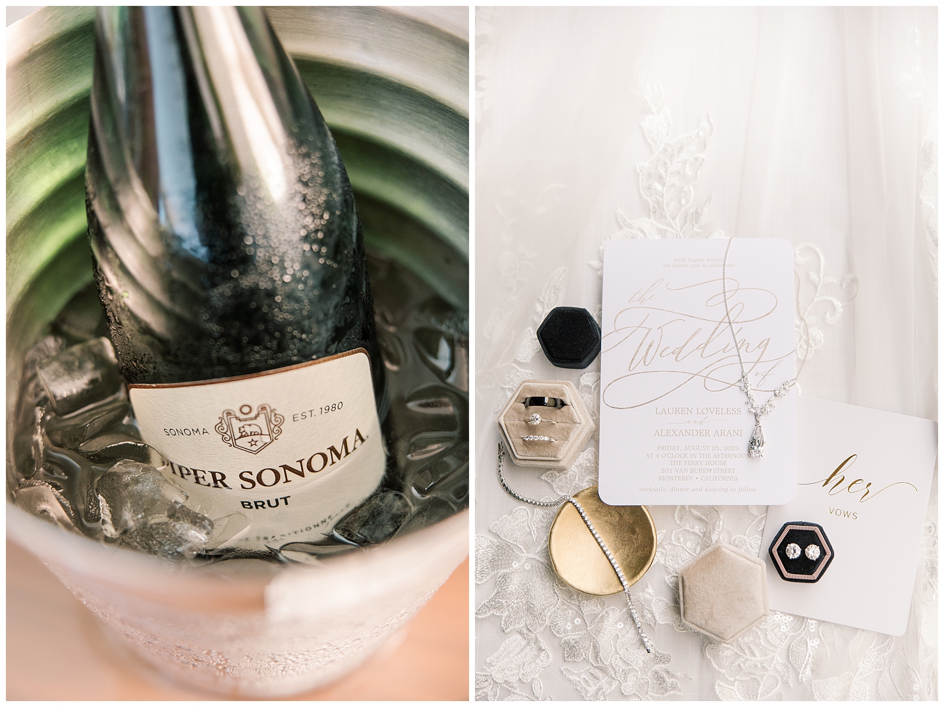 Bridal accessories with invitation to the Perry House Wedding