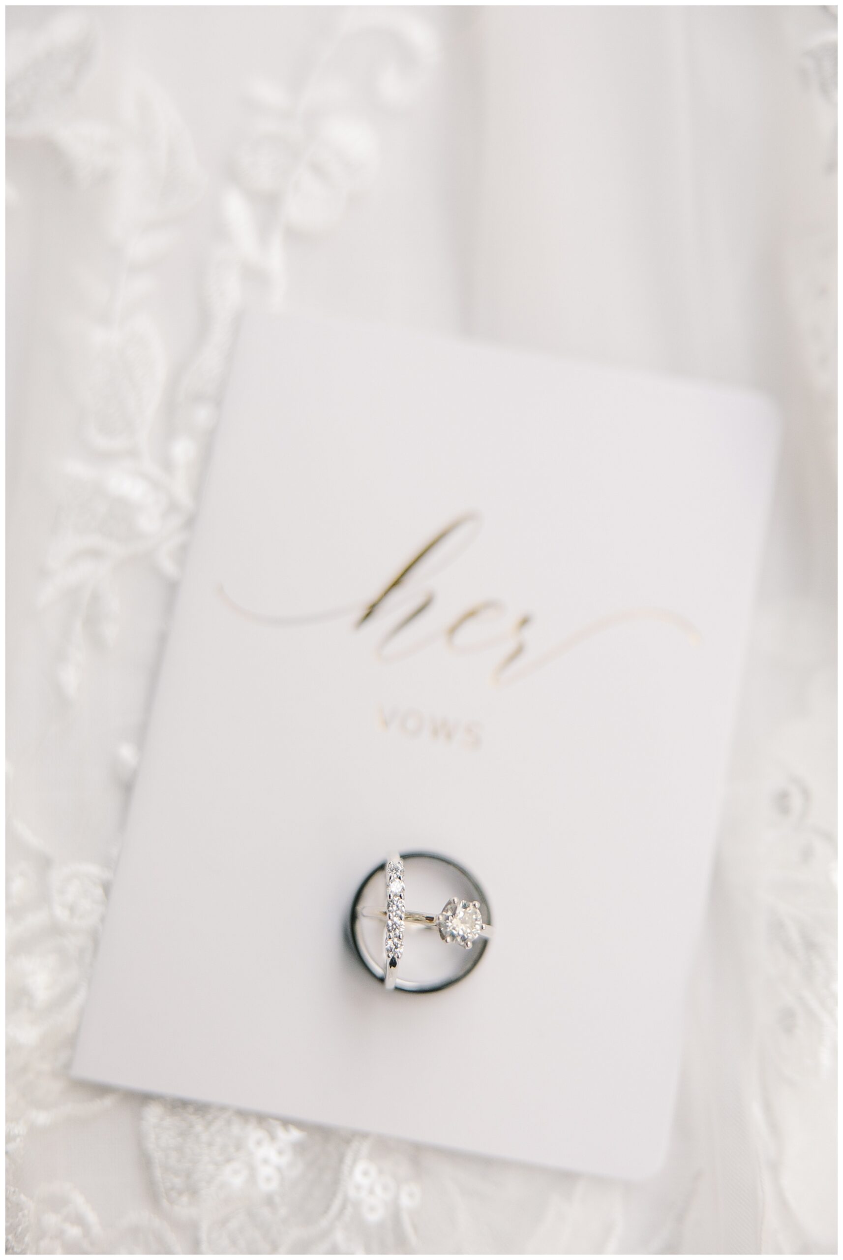 Rings and Vow book for a Monterey Wedding at the Perry House