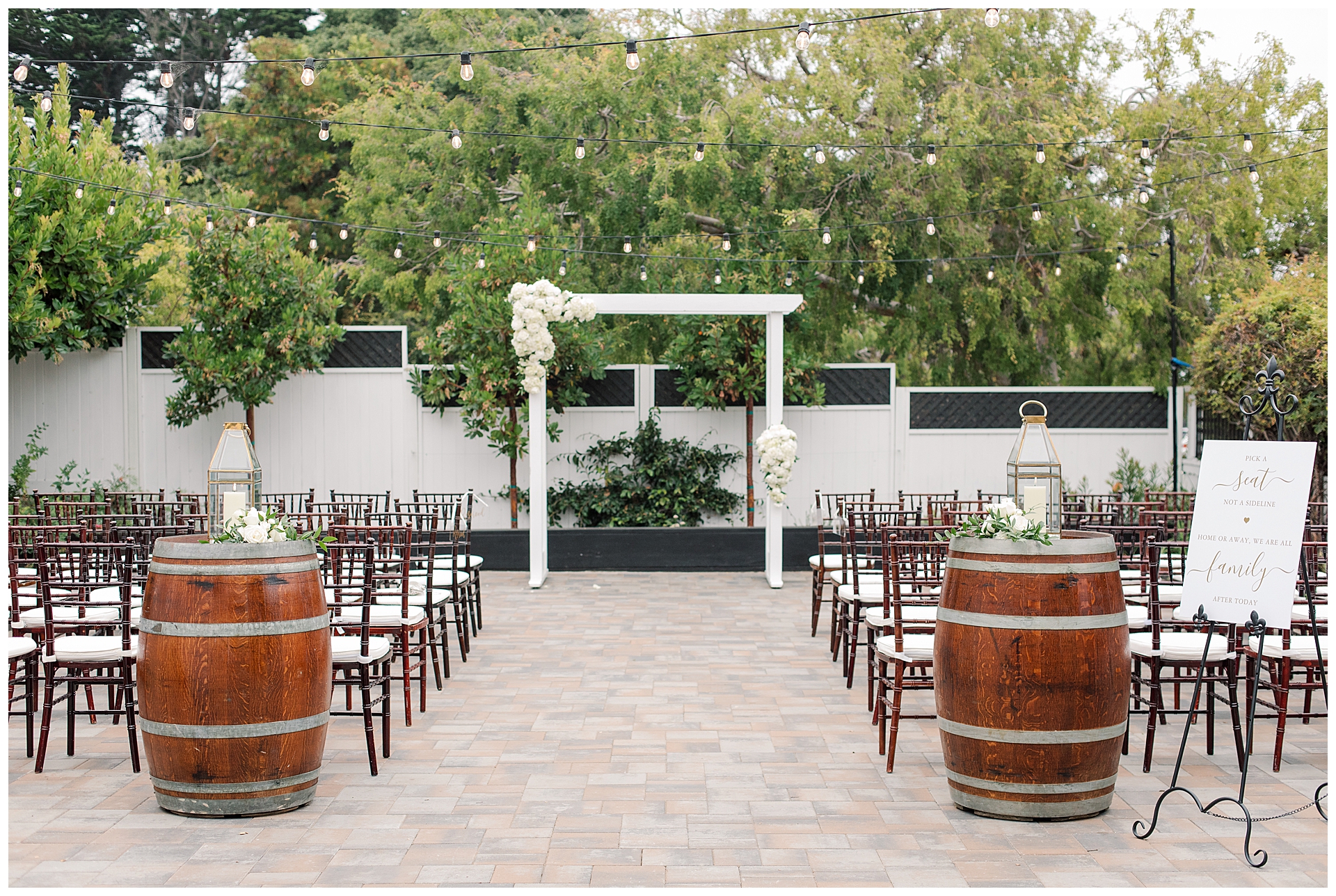 A Perry House Wedding ceremony set up. 