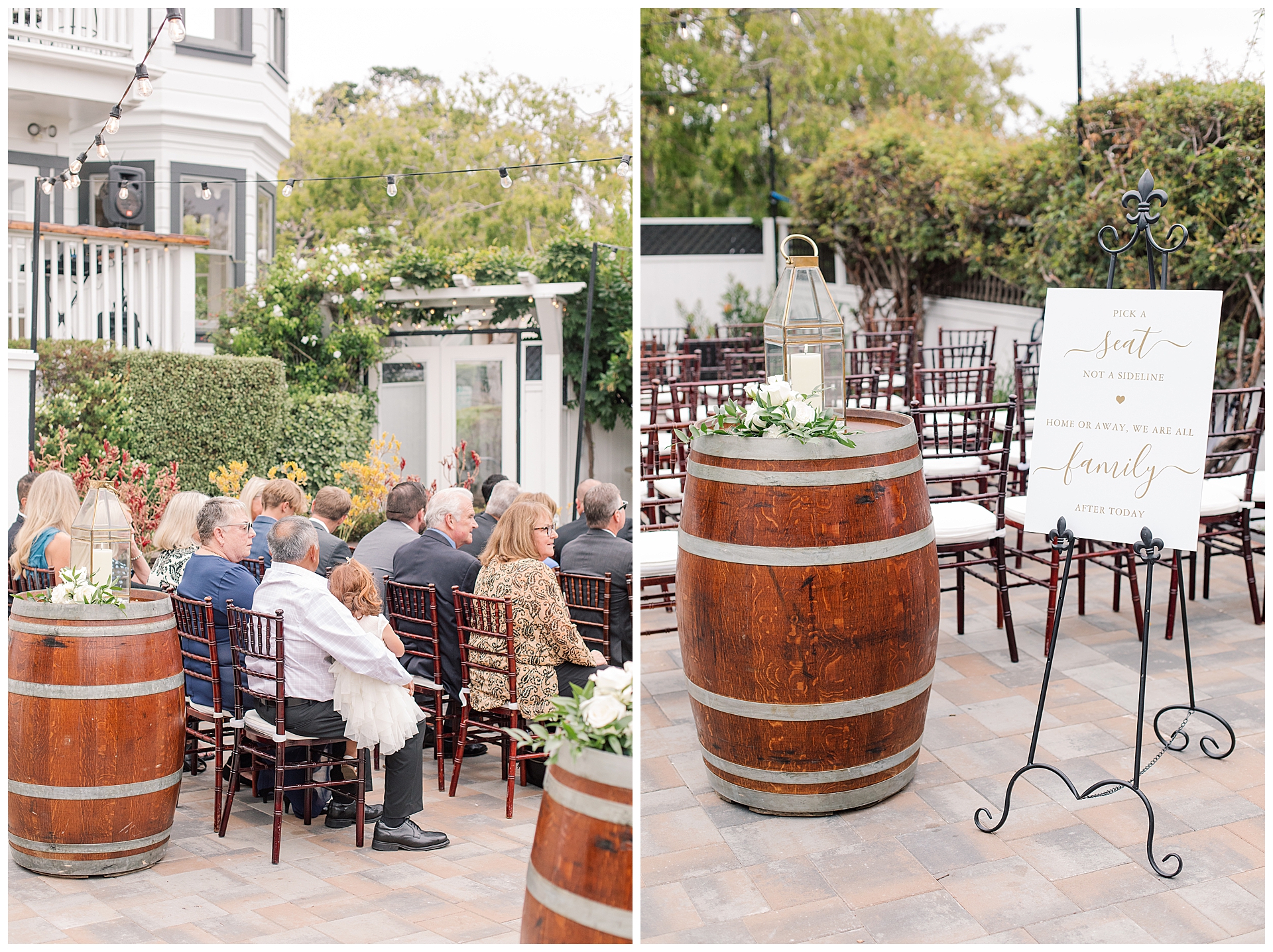 Wedding guests at the Perry House in Monterey, Ca. 