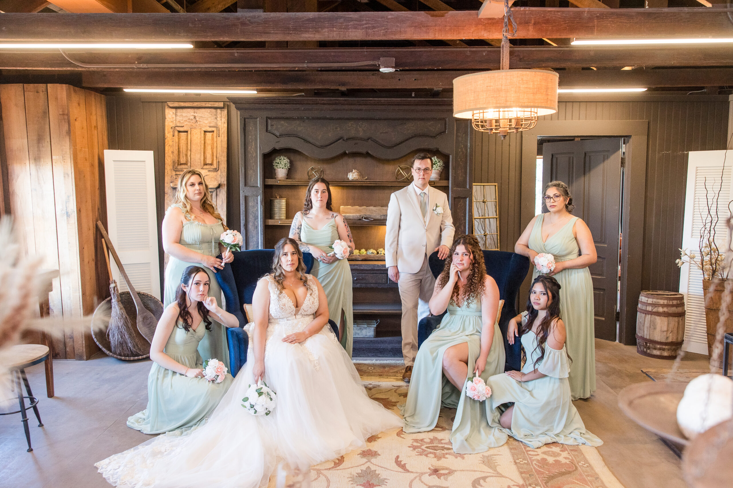 Bridal Party upstairs at the Barns Cooper Molera