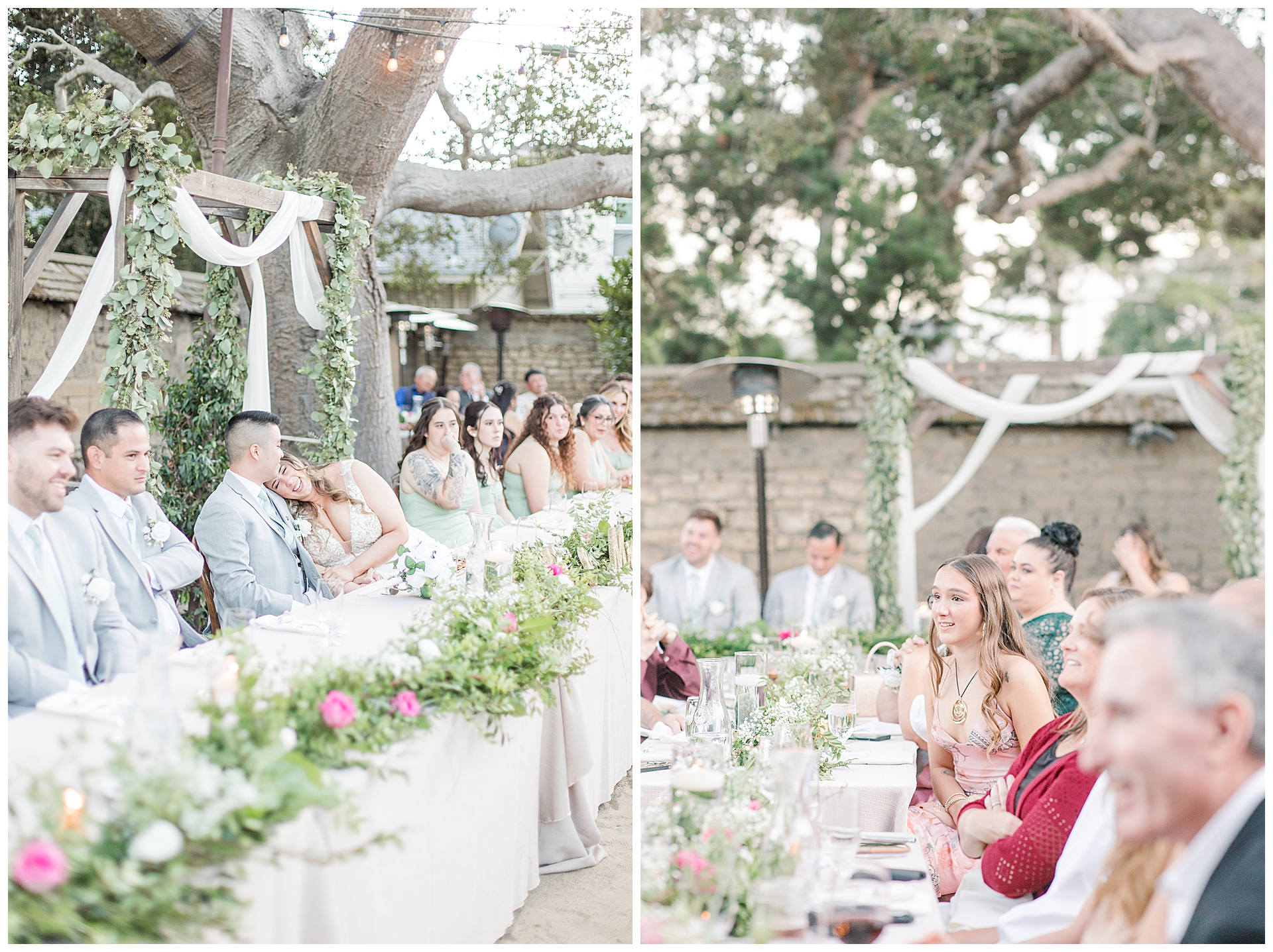 Reception Dinner at the Barns Cooper Molera wedding venue. 