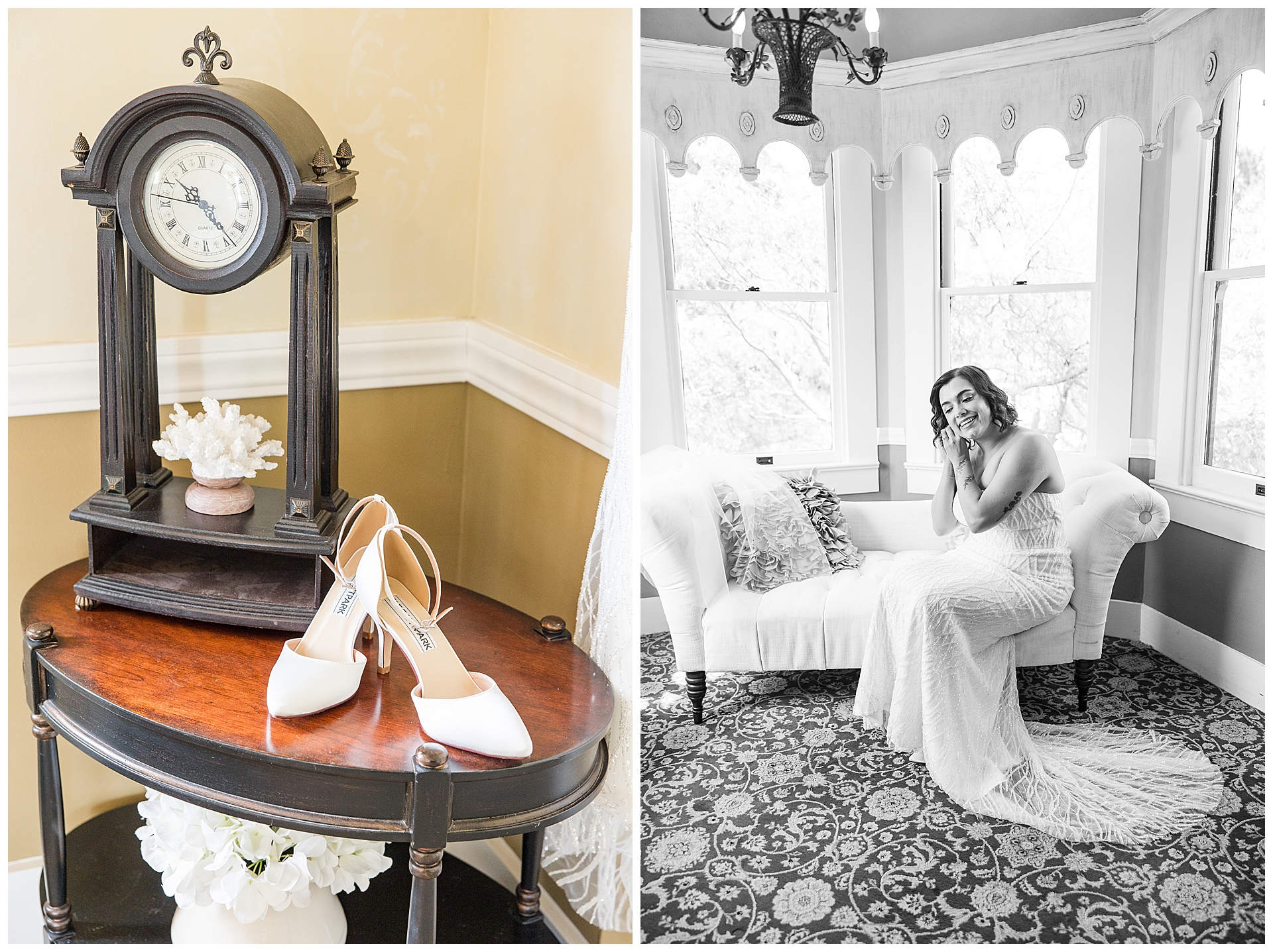 Bride getting ready at the Perry House Venue.